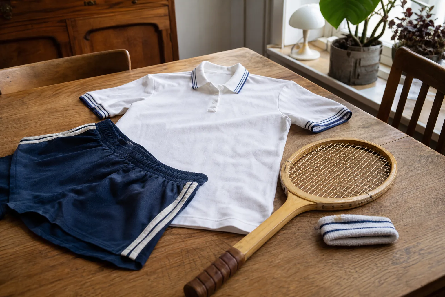 Tenniskläder inför en temafest.