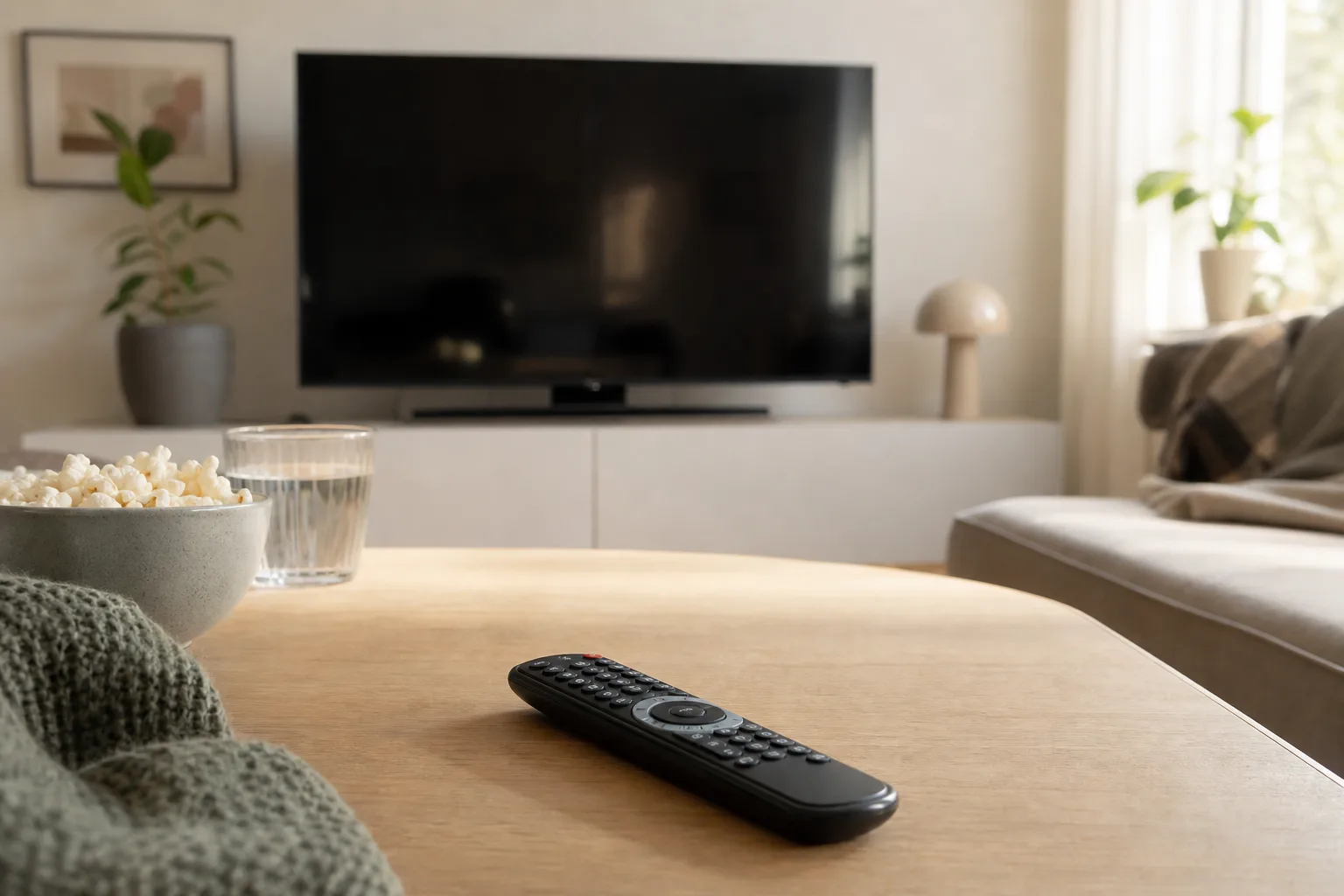 Förberedelser inför en tv-kväll