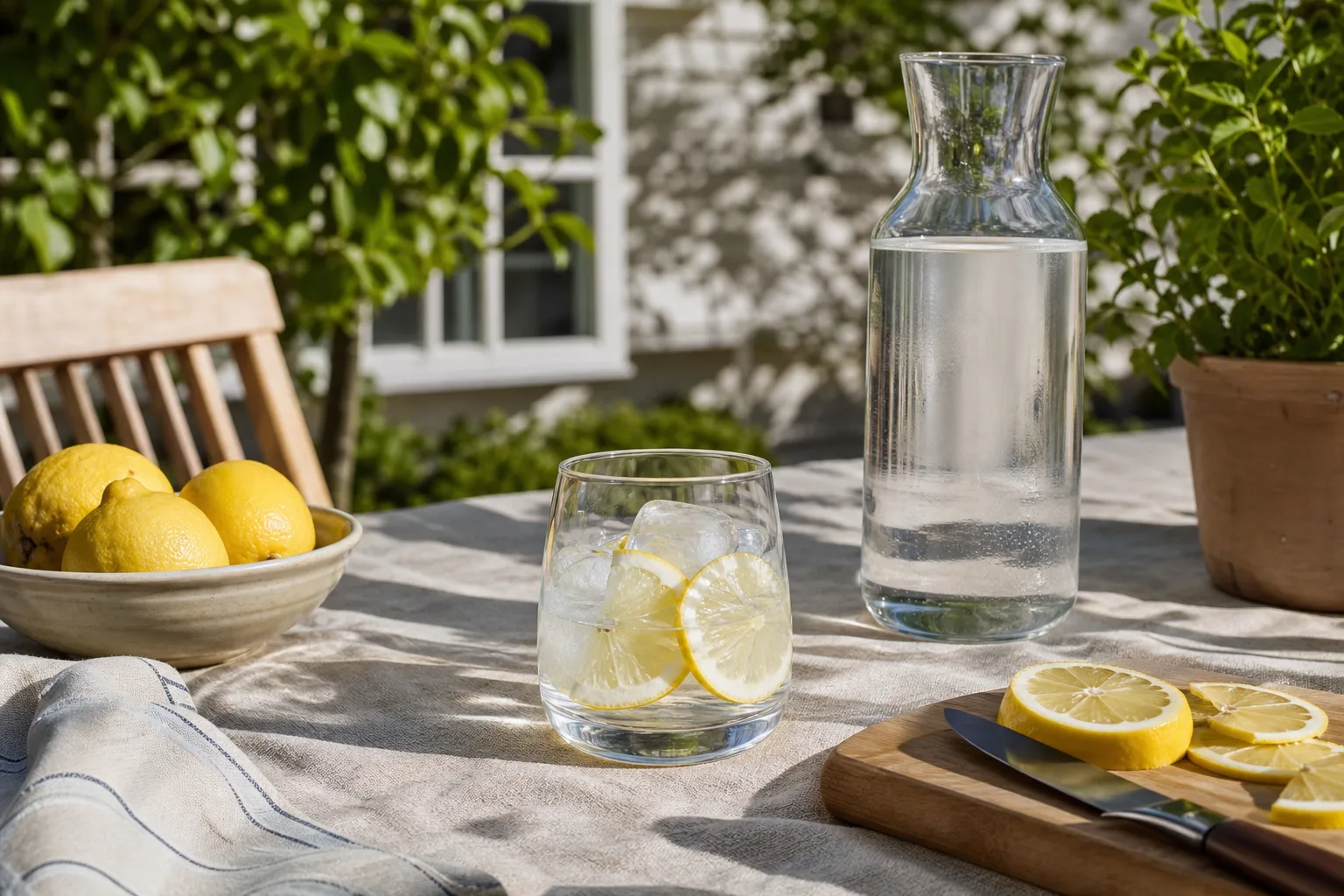 Förberedelser inför en sommardryck.