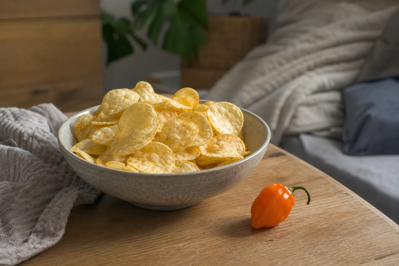 Chips inför en kväll hemma.