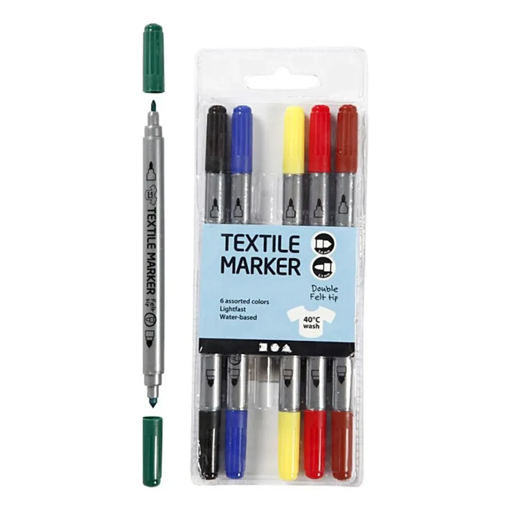Textilpennor Tusch-6-pack
