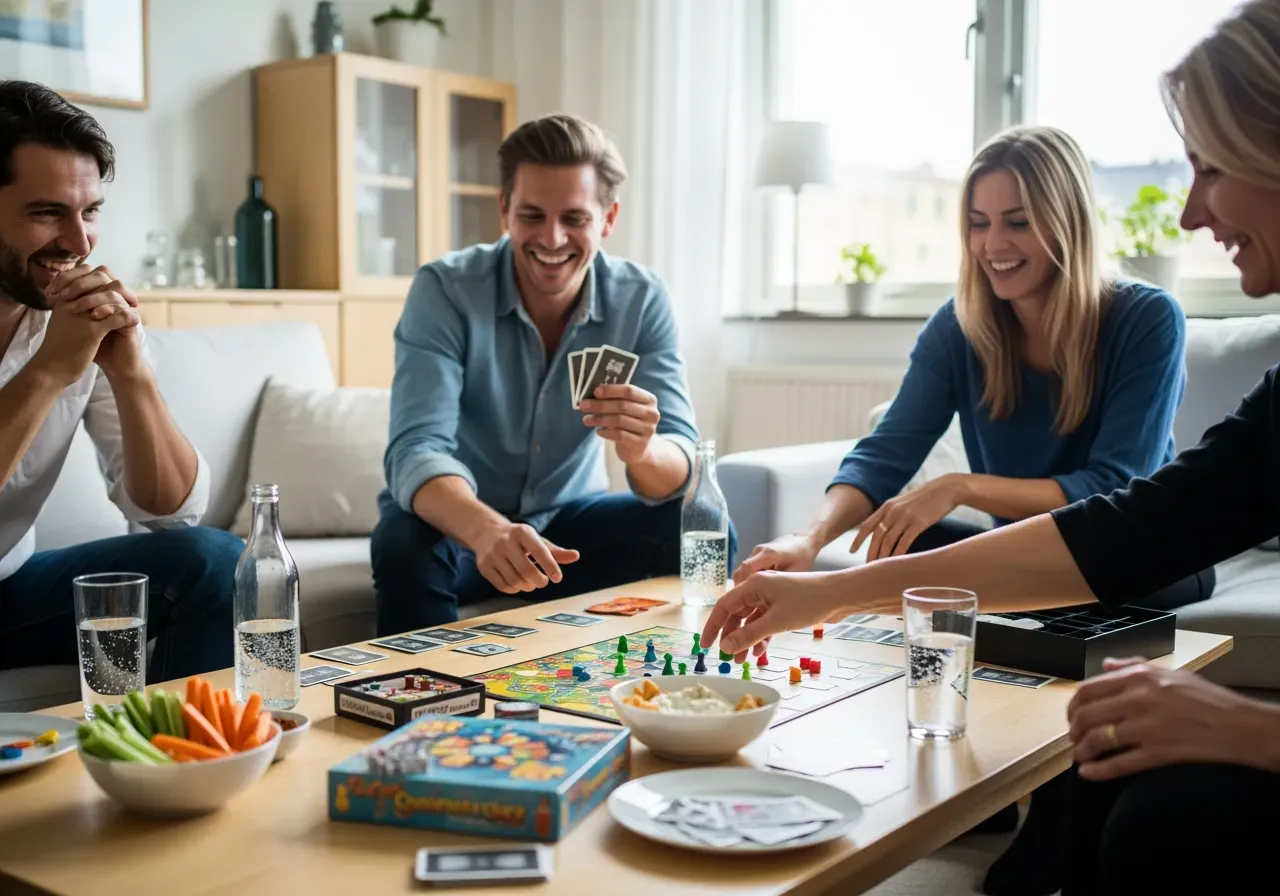 Lekar och spel på förfest