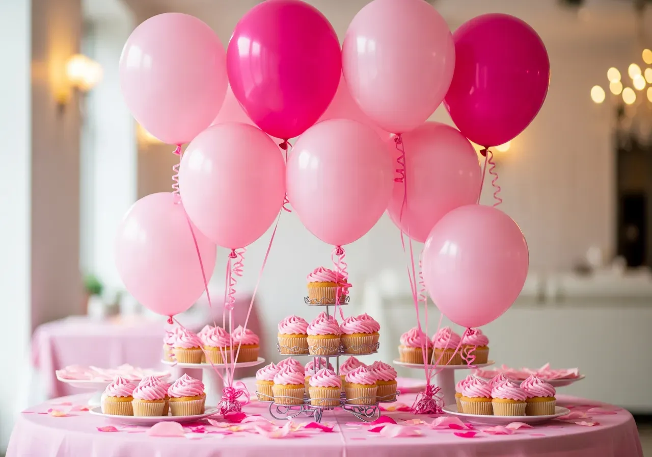 Babyshower för flicka med rosa tema