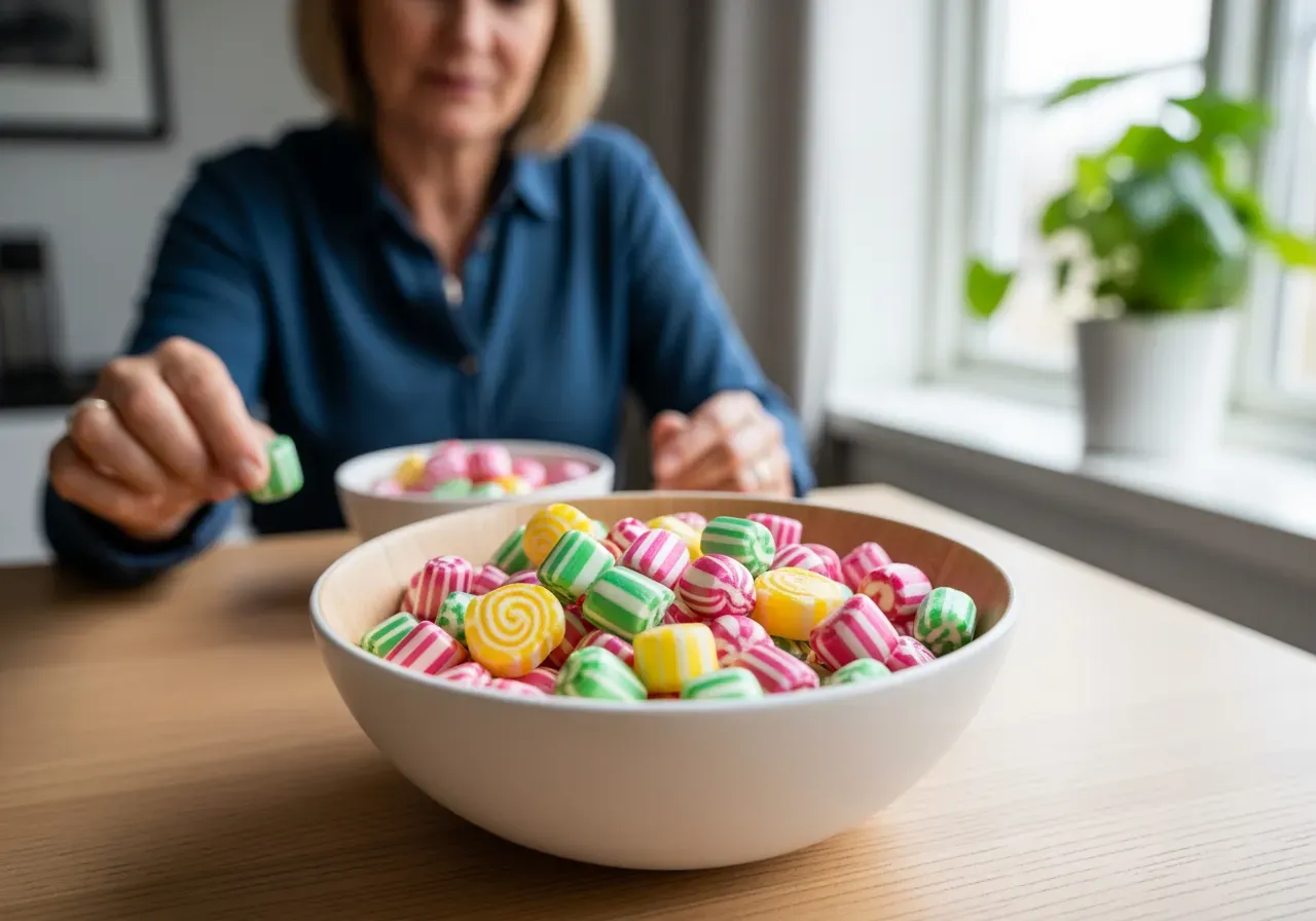 Filidutter karameller i skål