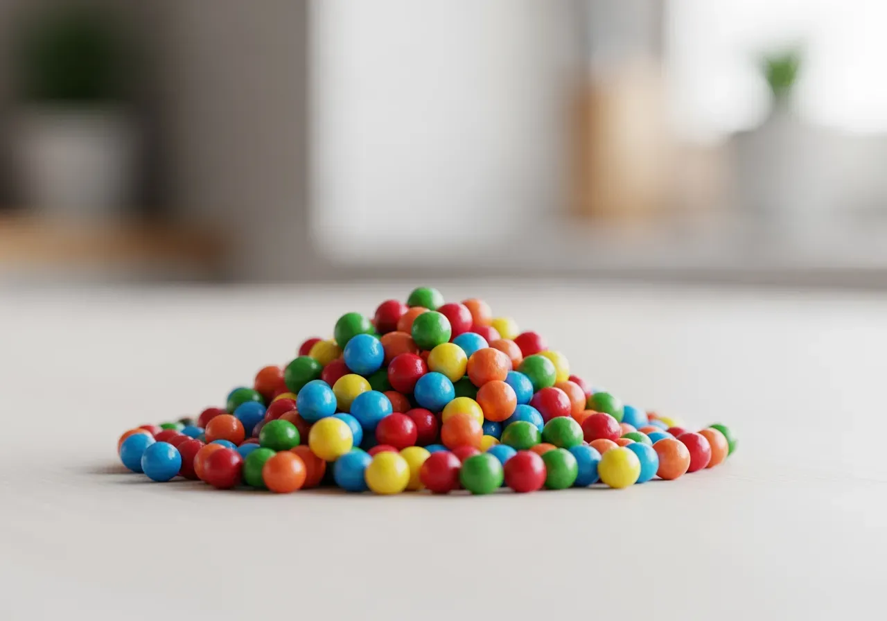 Små färgglada chokladkulor för bakning