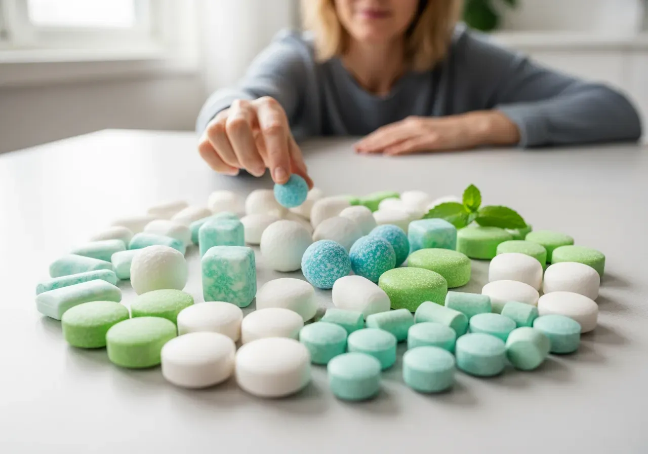 Kraftfull mintgodis och tuggummi