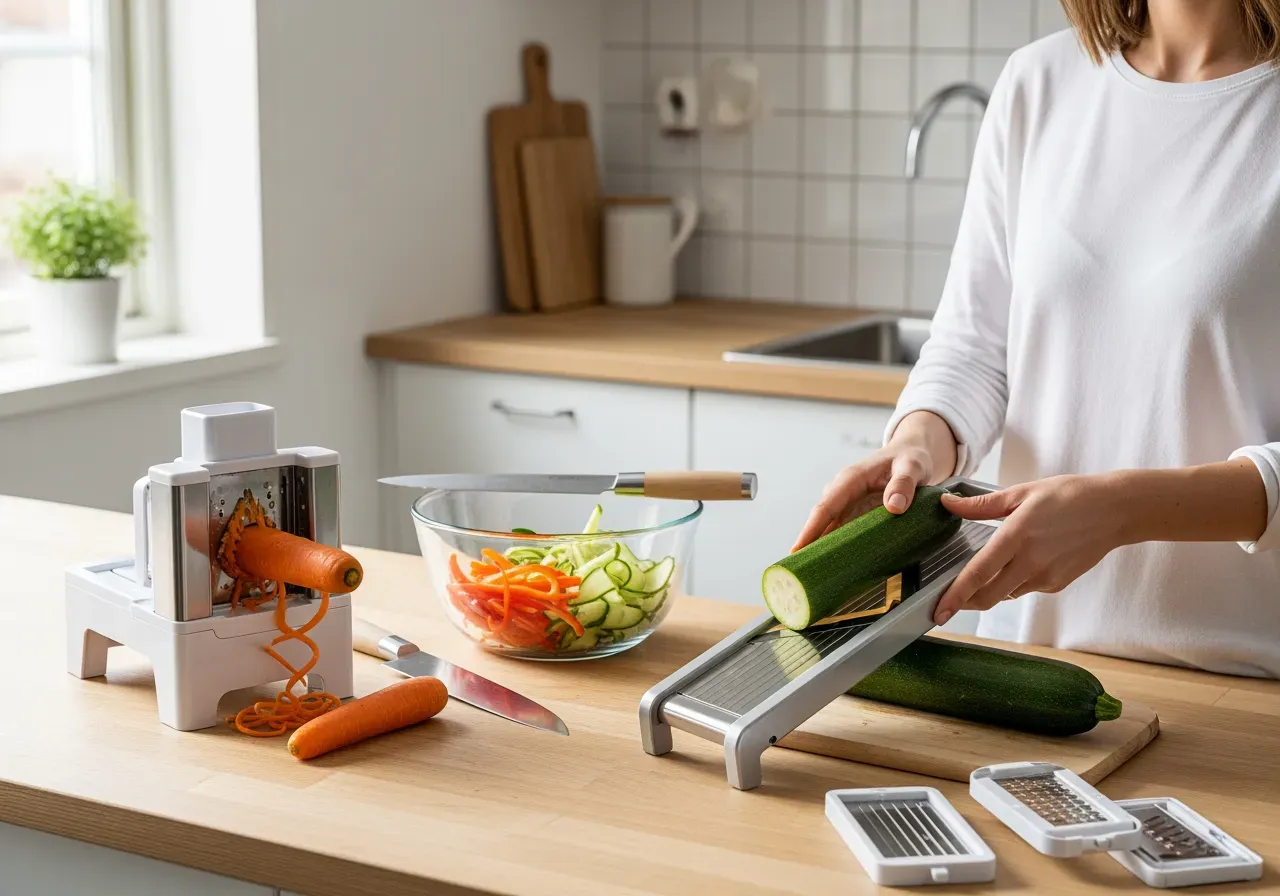 Praktiska verktyg för grönsaksstrimling