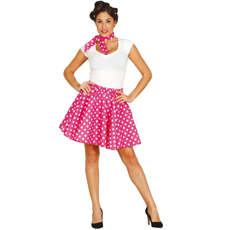 50-tals Pin Up Klänning & Hårband Rosa