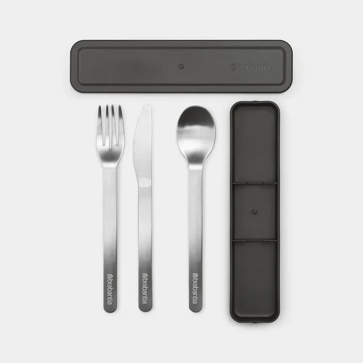 Bestick i fodral, MAKE & TAKE CUTLERY SET, Brabantia, Mörkgrå