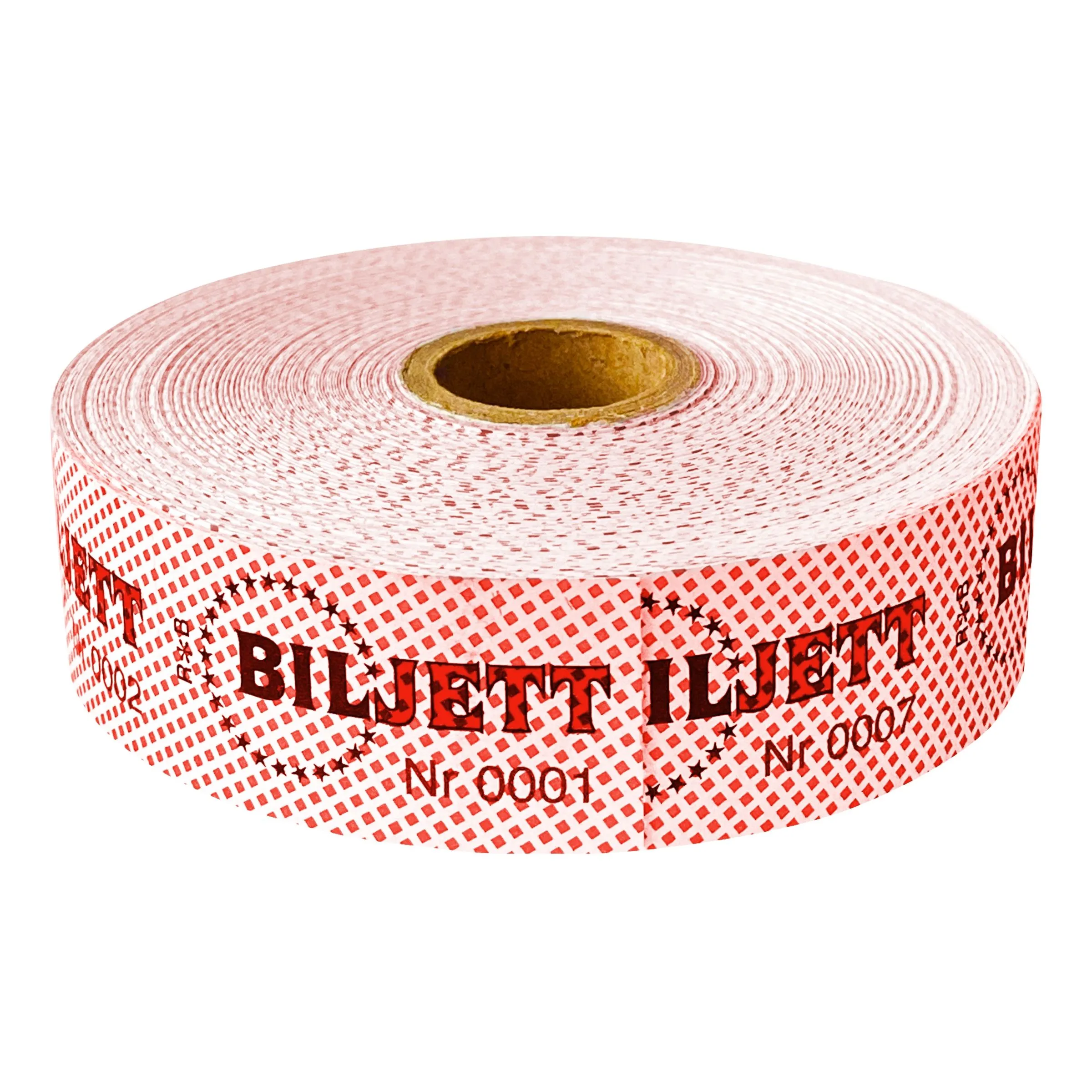 Biljetter på Rulle - 1000-pack Röd
