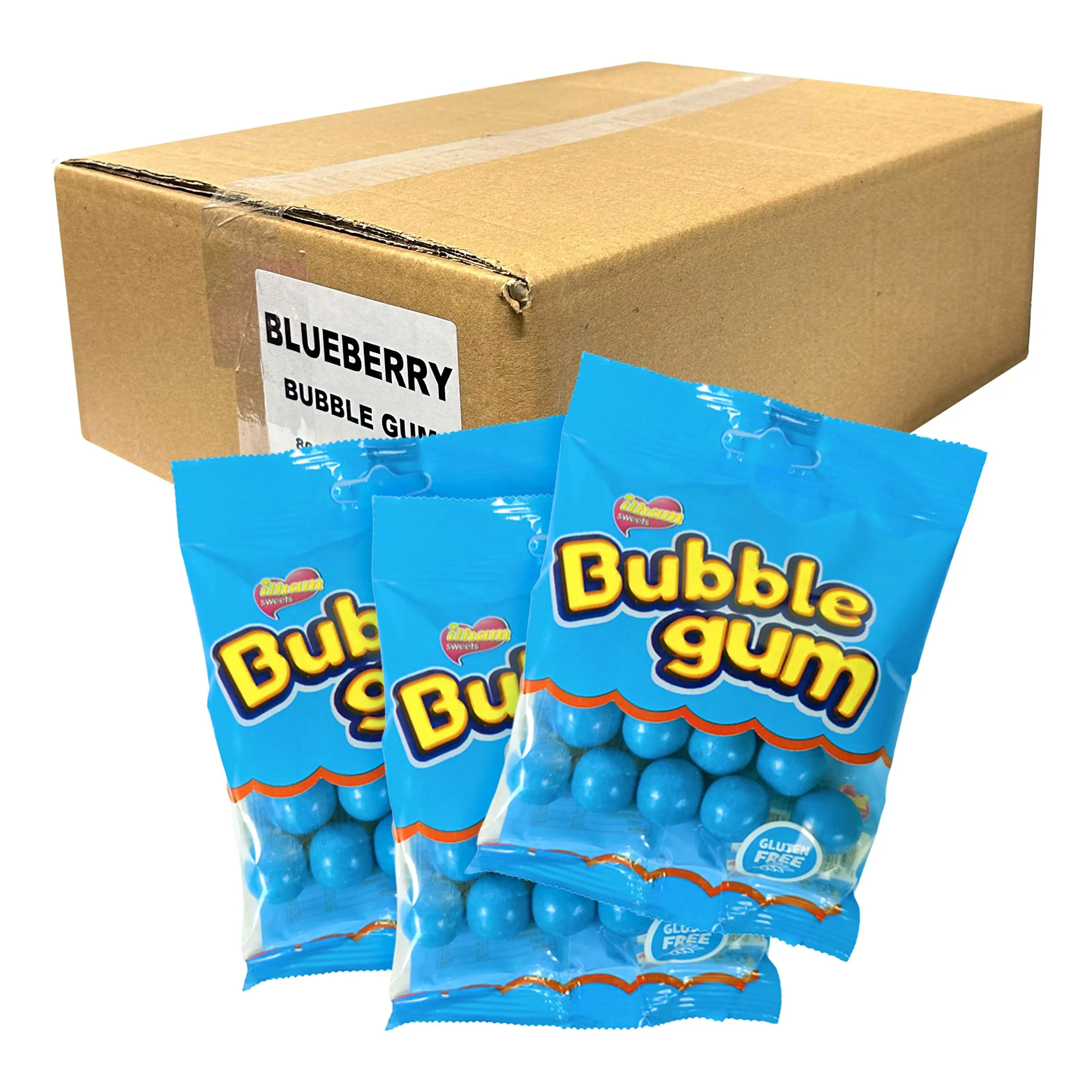 Bubble Gum Blåbär - 24 x 80 g