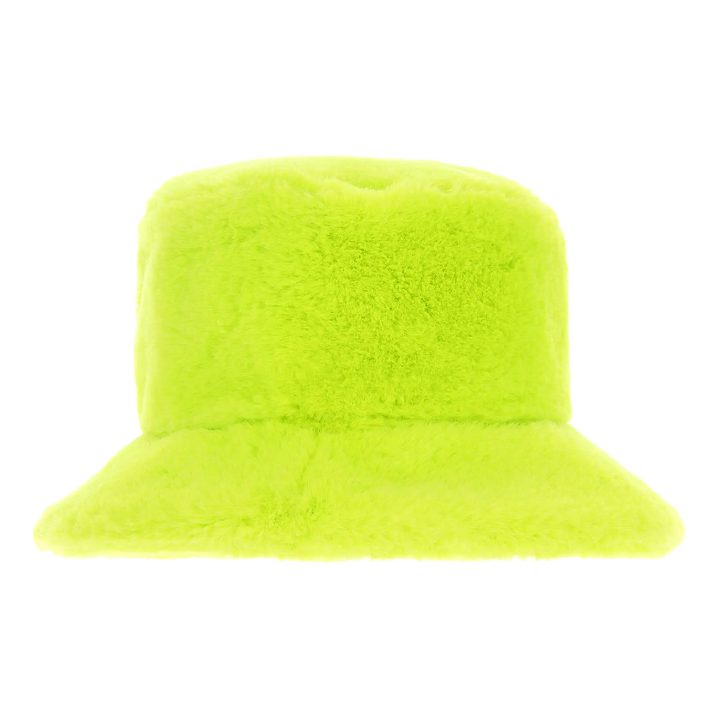Bucket Hat i Fuskpäls Grön