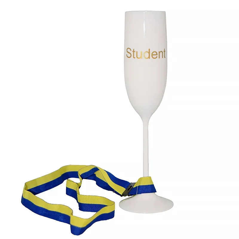 Champagneglas för Studenter med Blågult Band