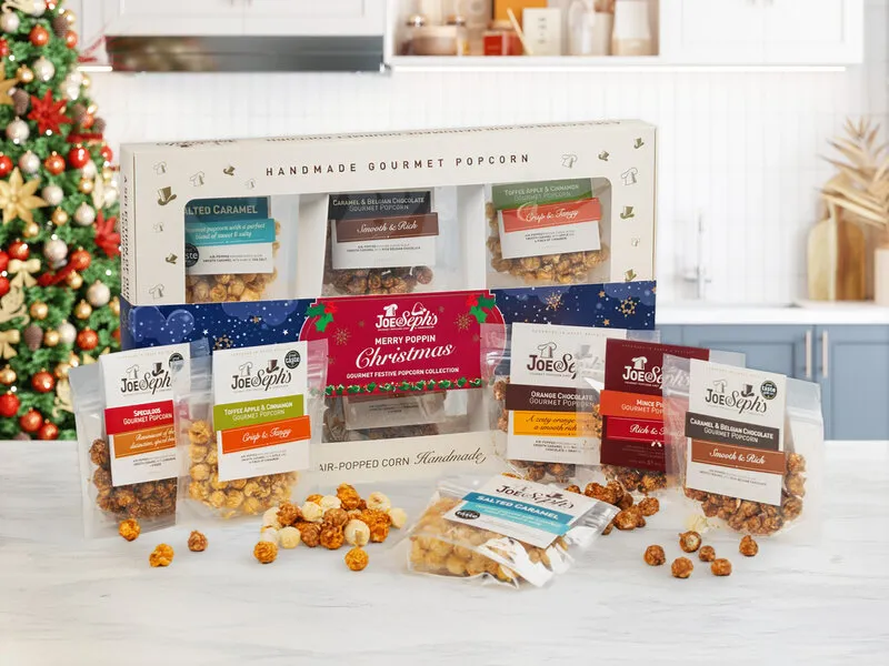 Christmas Selection Presentlåda med Popcorn - Joe & Seph’s