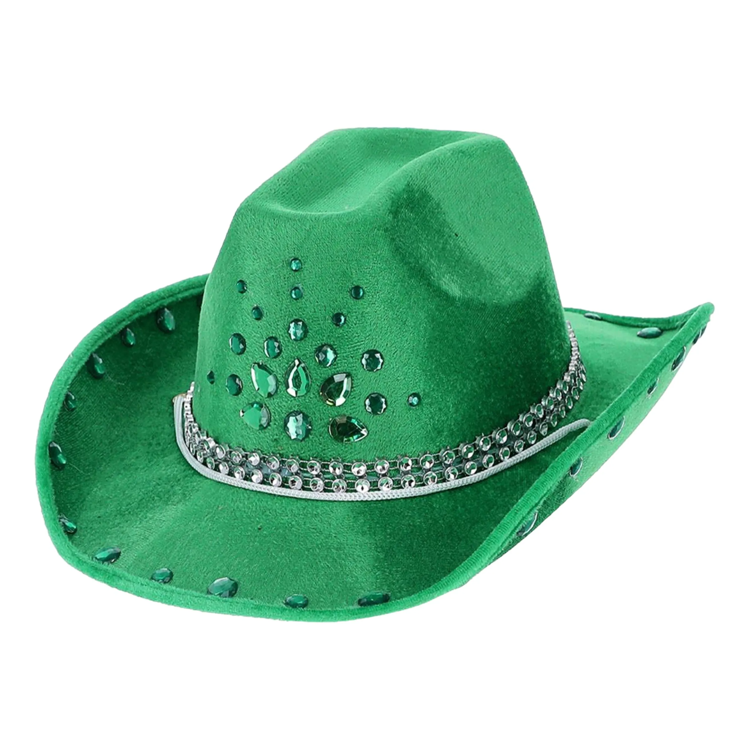 Cowboyhatt Grön med Stenar