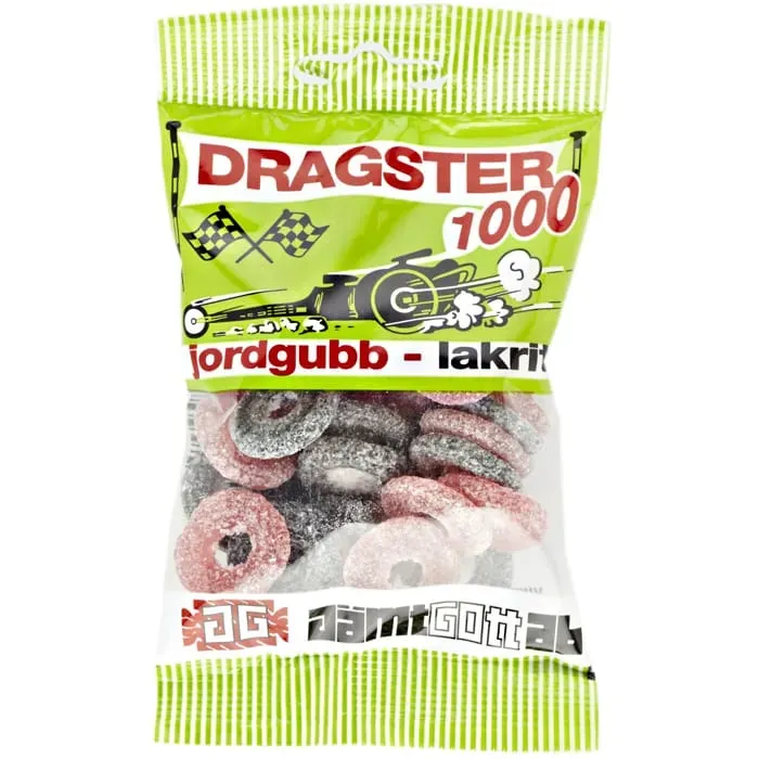 Dragster Jordgubb Lakrits