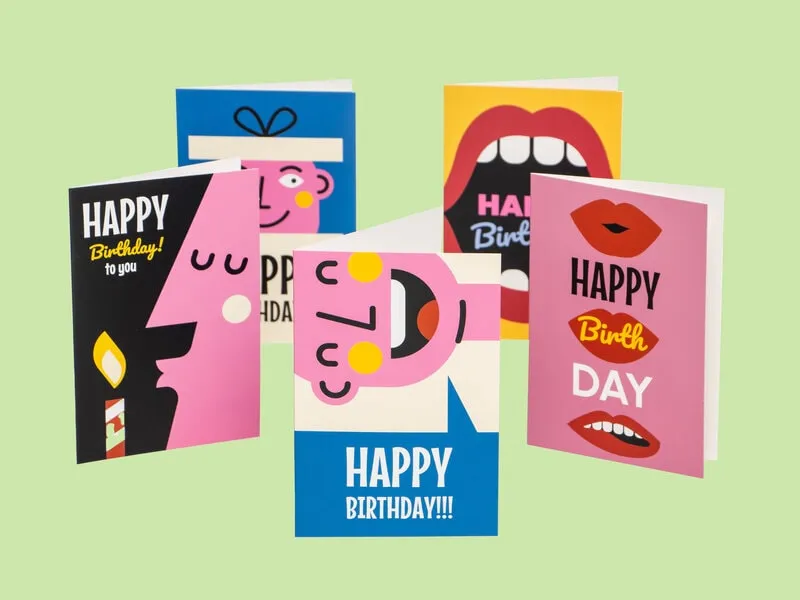 Födelsedagskort Happy Birthday - 10-pack