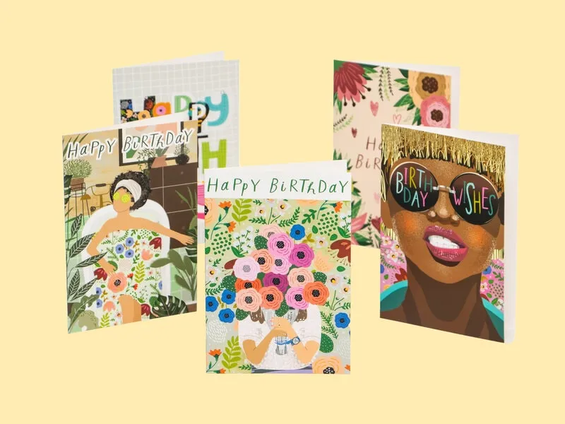 Födelsedagskort Retro Birthday - 10-pack