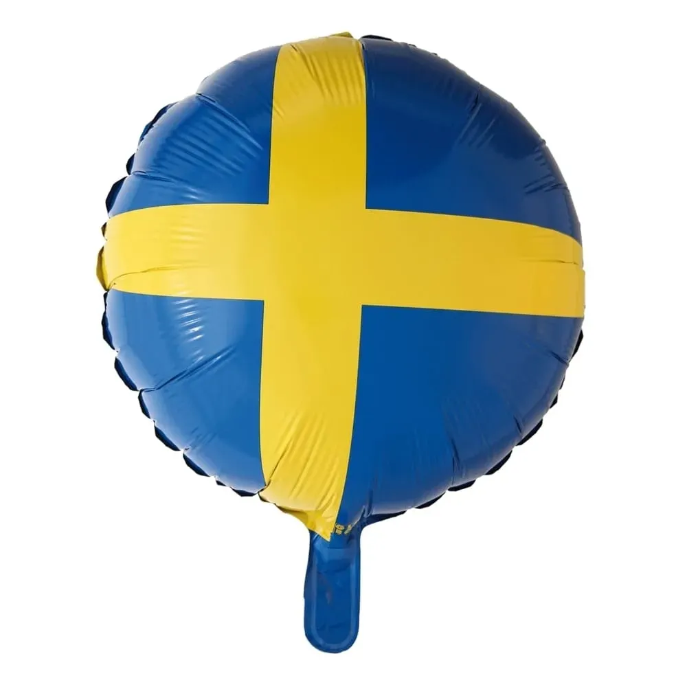 Folieballong Sveriges Flagga 45 cm
