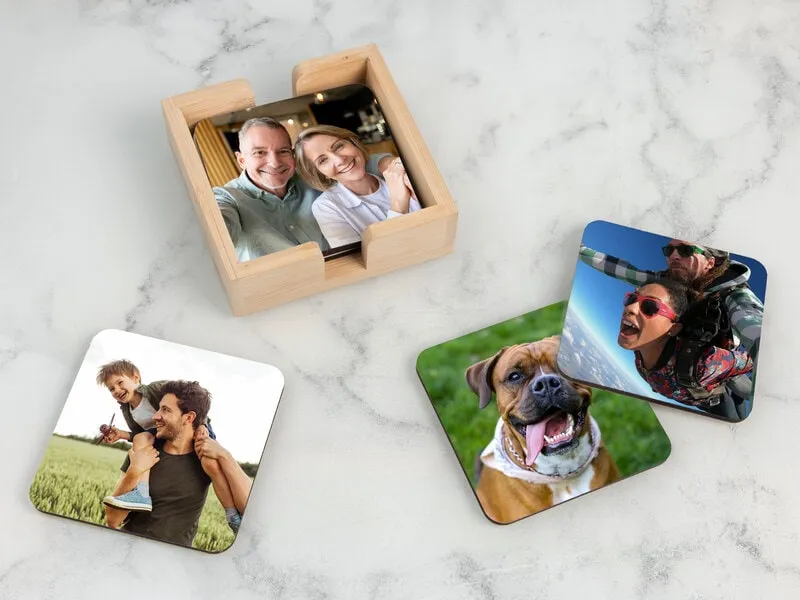 Glasunderlägg med Eget Foto 6-pack