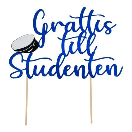 Grattis till studenten Tårtdekoration 22 cm