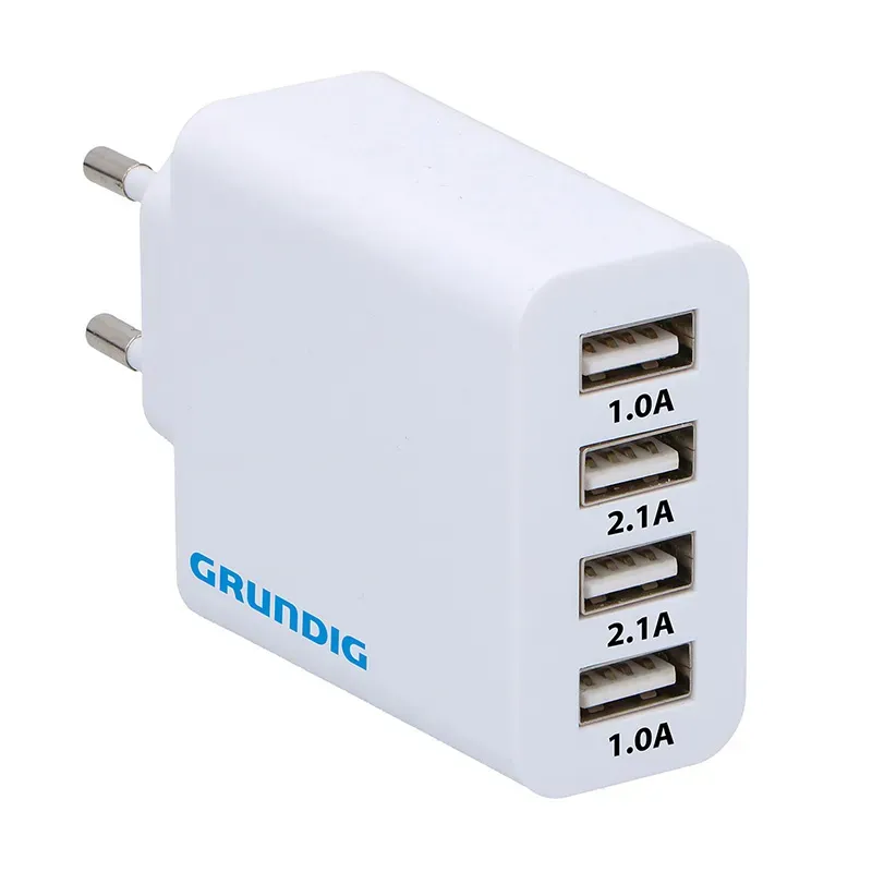 Grundig USB Laddare med 4 Portar 230V