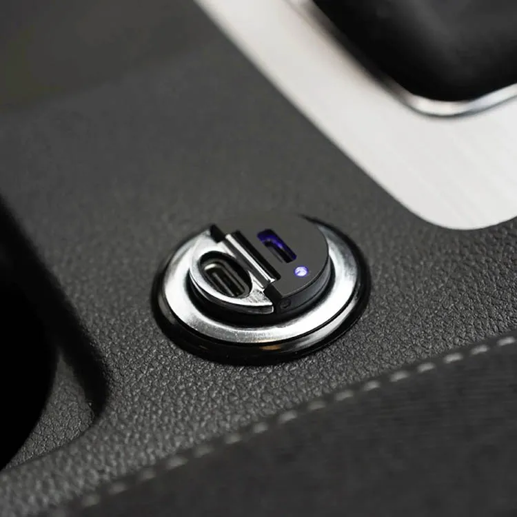 Infälld billaddare, 2 x USB-C