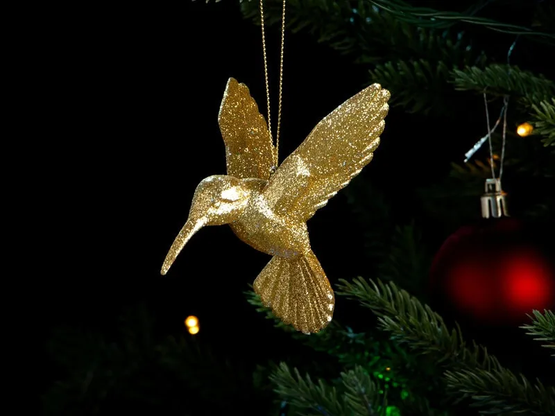 Julgranspynt Kolibri i Guld