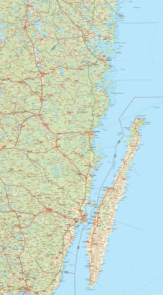 Kalmar län väggkarta