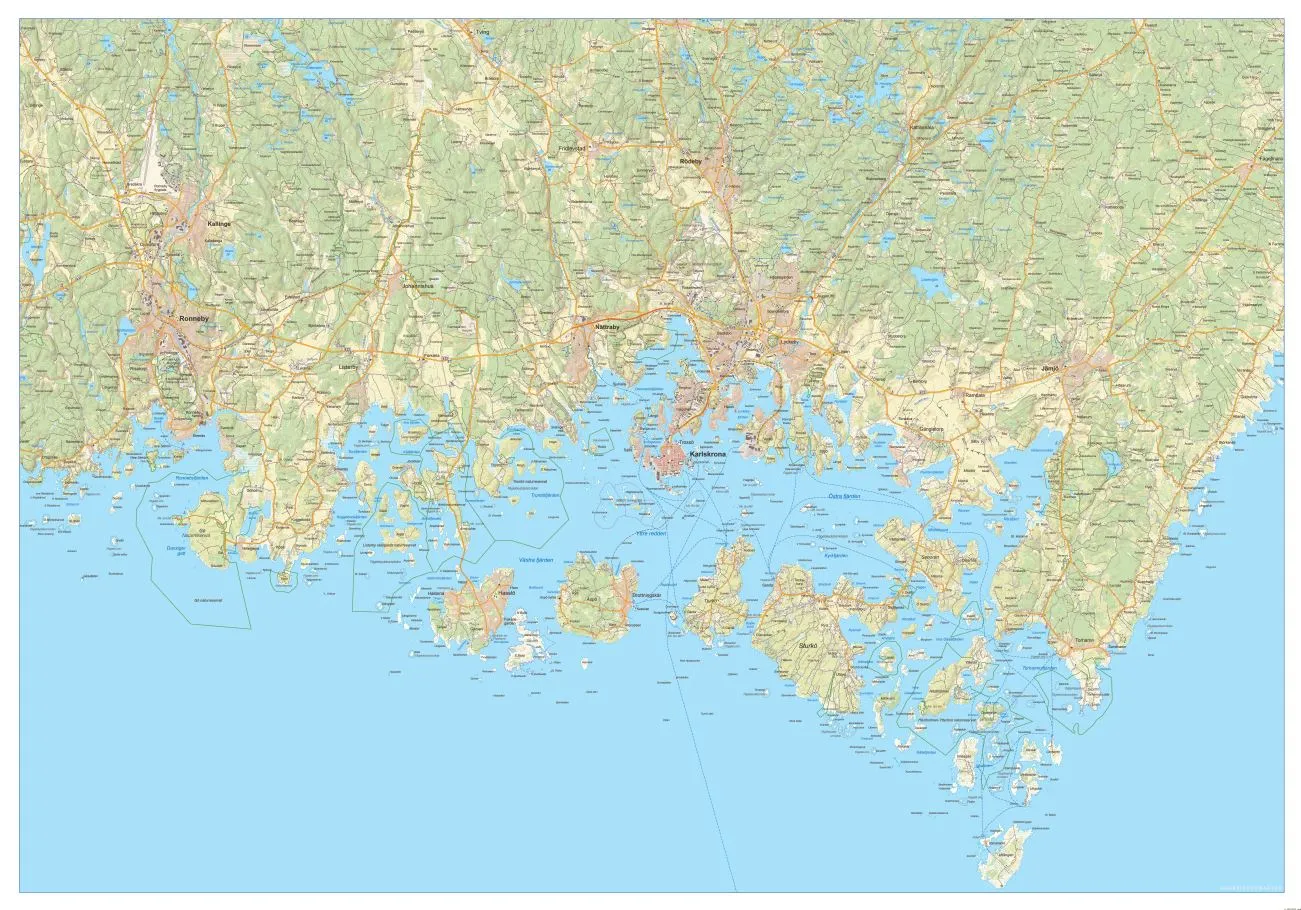 Karlskrona Skärgård väggkarta