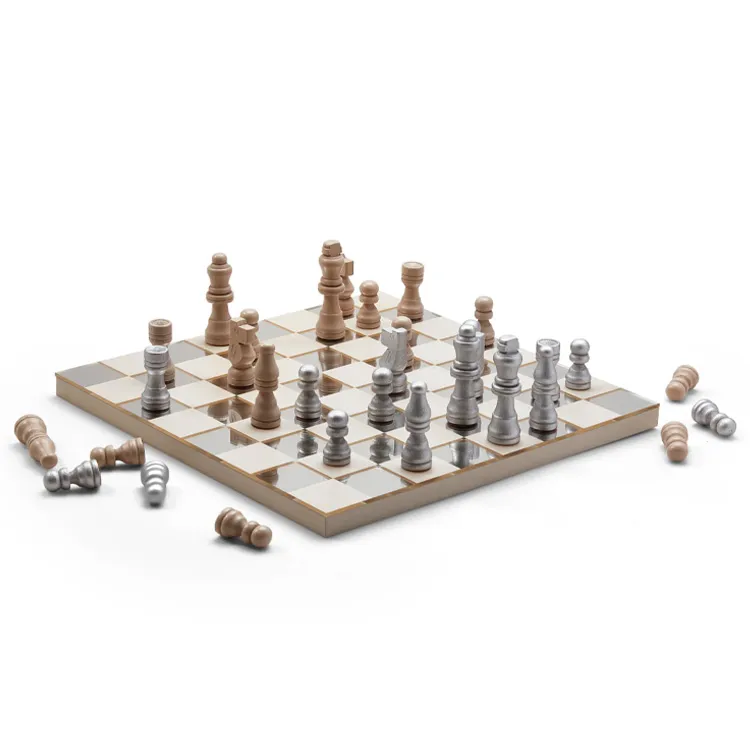 Klassiskt Schack - Beige/Spegelglas
