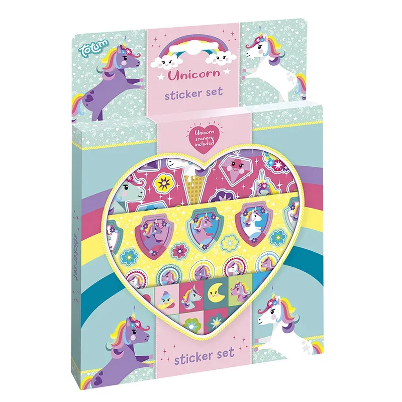 Klistermärken med Enhörningstema 3 blad