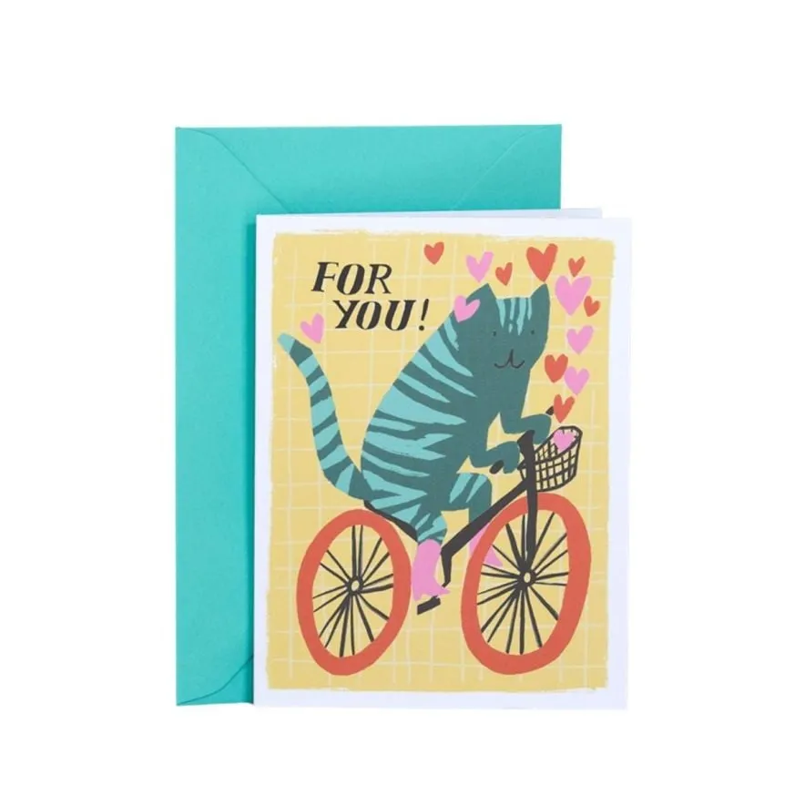 Kort for you - katt på cykel