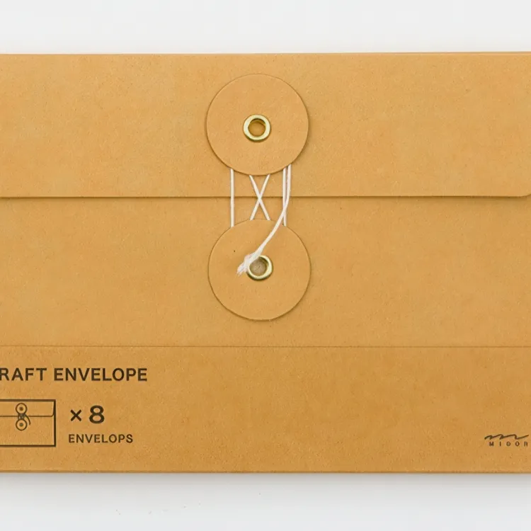 Mapp / Kuvert med snöre, 8 st, TRAVELER'S COMPANY KRAFT