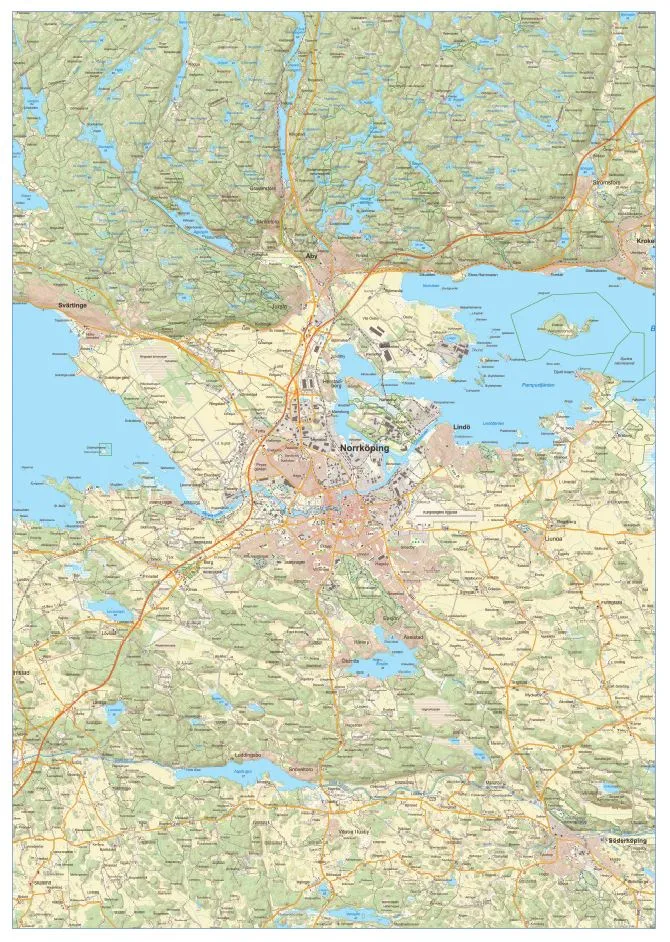 Norrköping väggkarta
