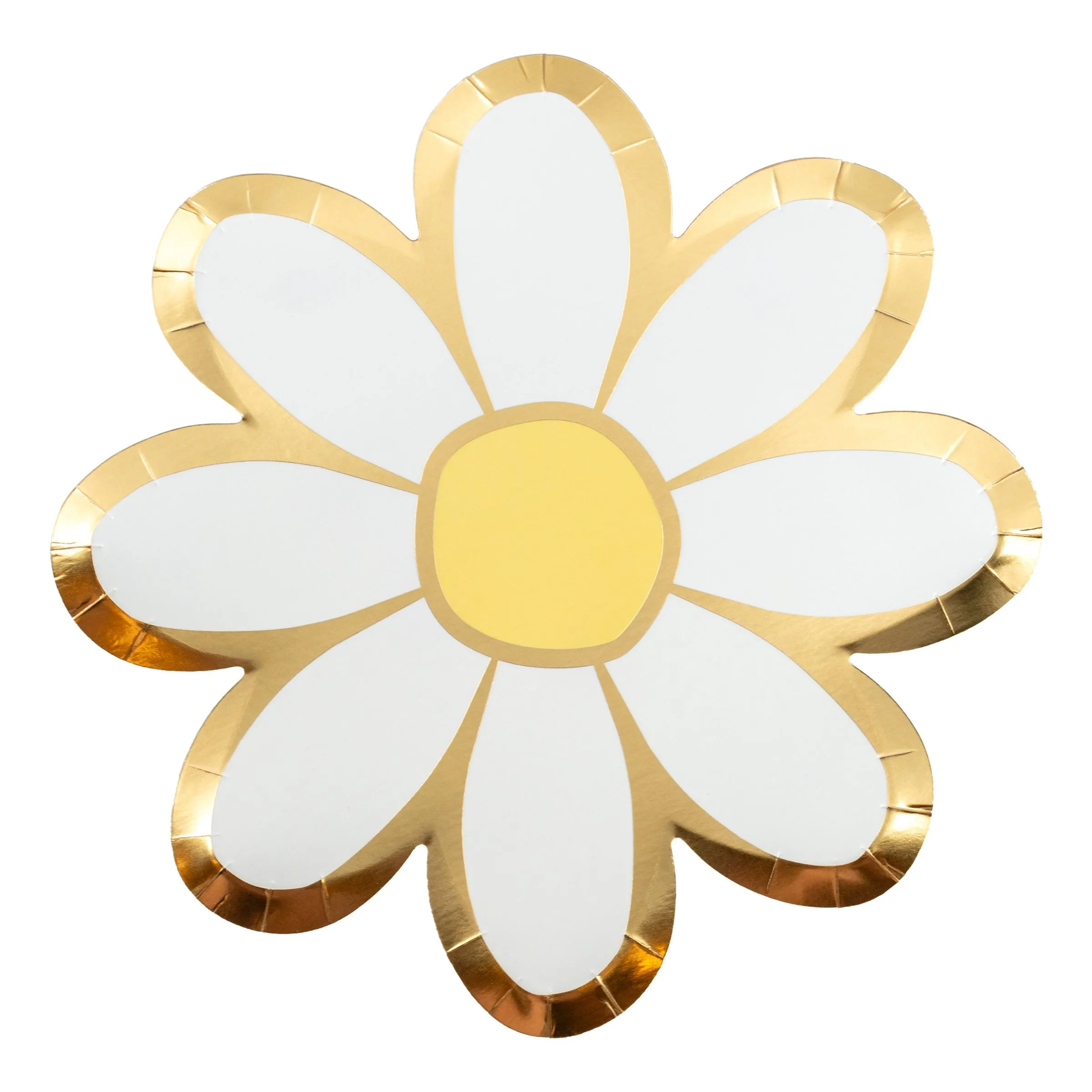 Papperstallrik Blommor Guldfolie - 8-pack