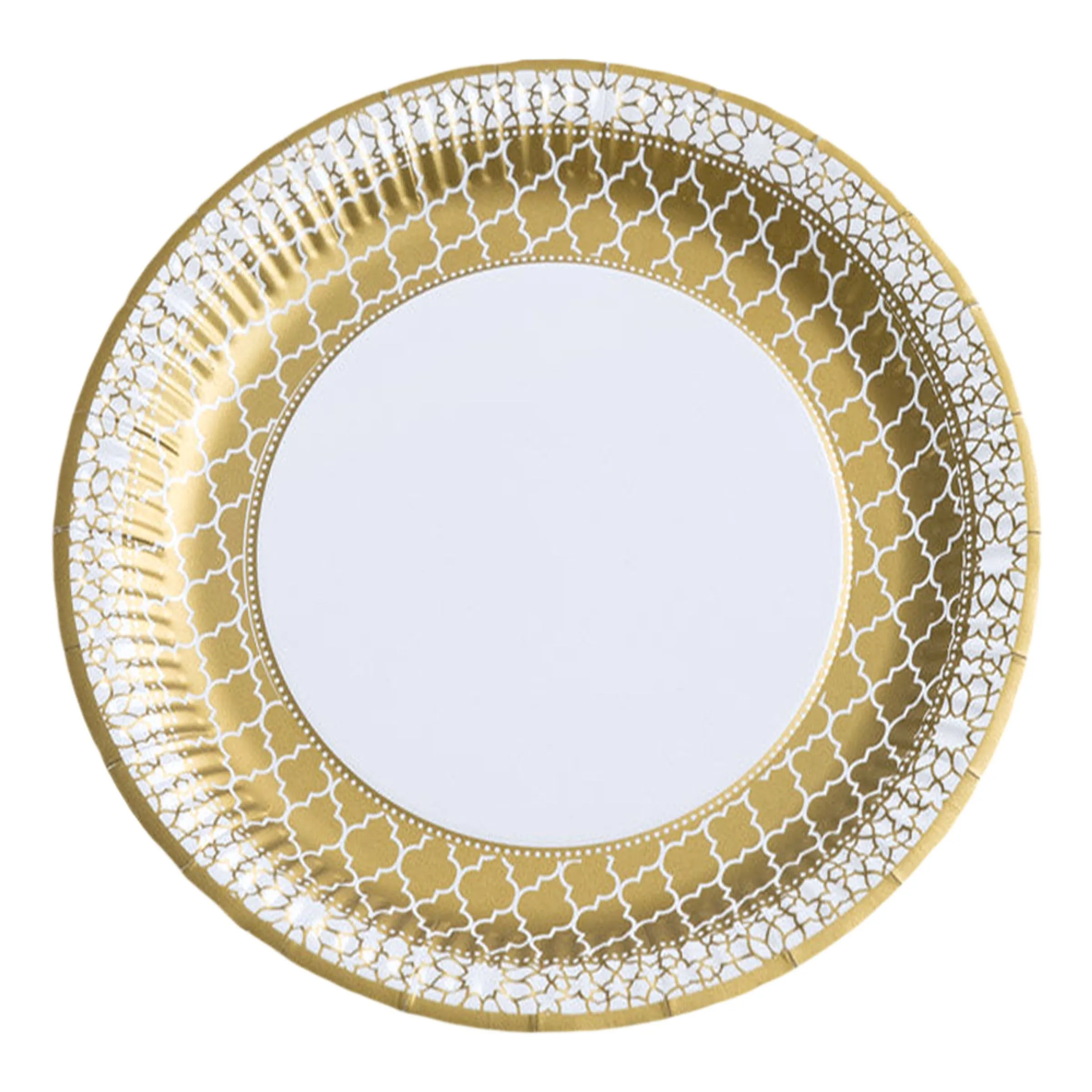 Papperstallrikar Guld Ornament - 10-pack