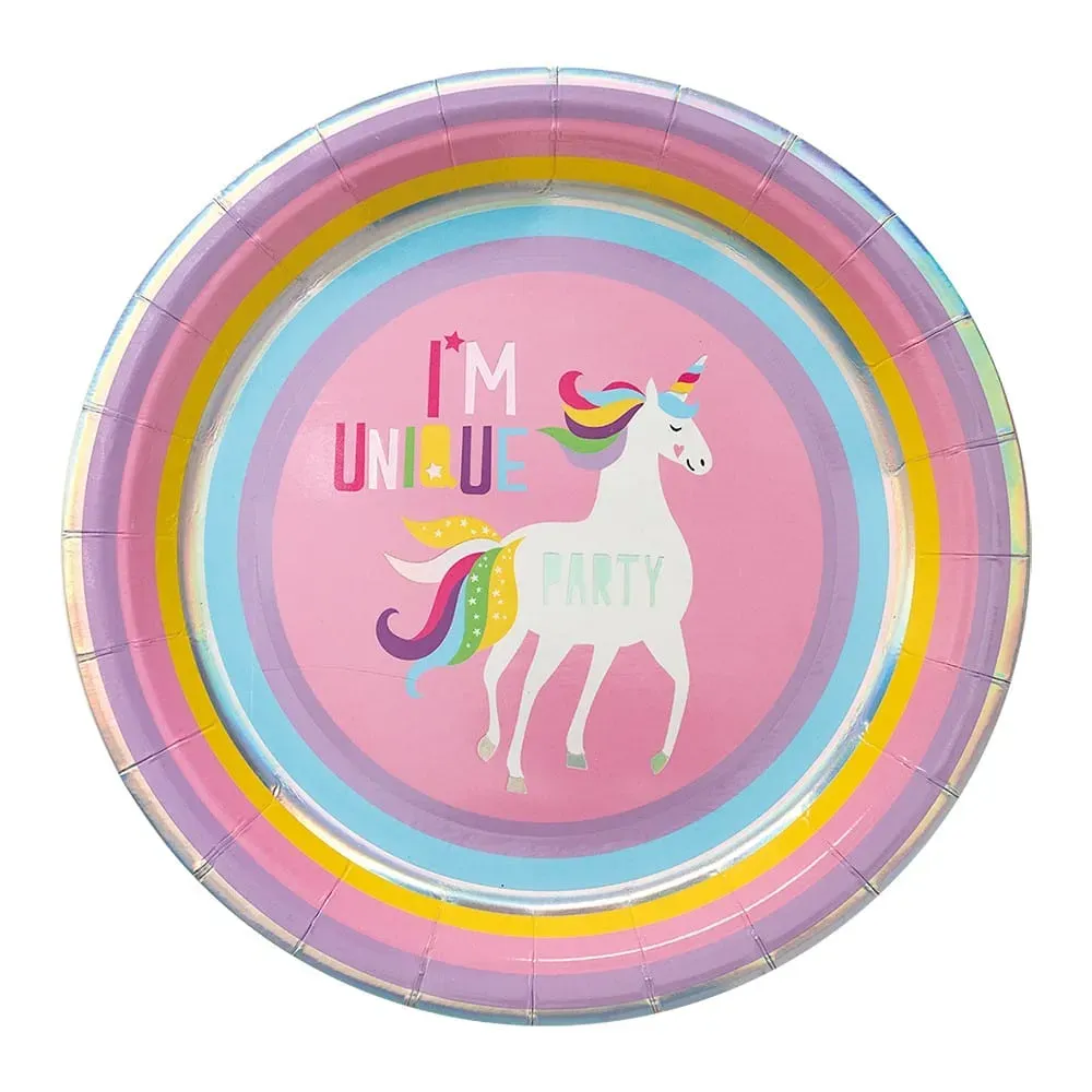 Papperstallrikar I am Unique Unicorn  23 cm 8-pack