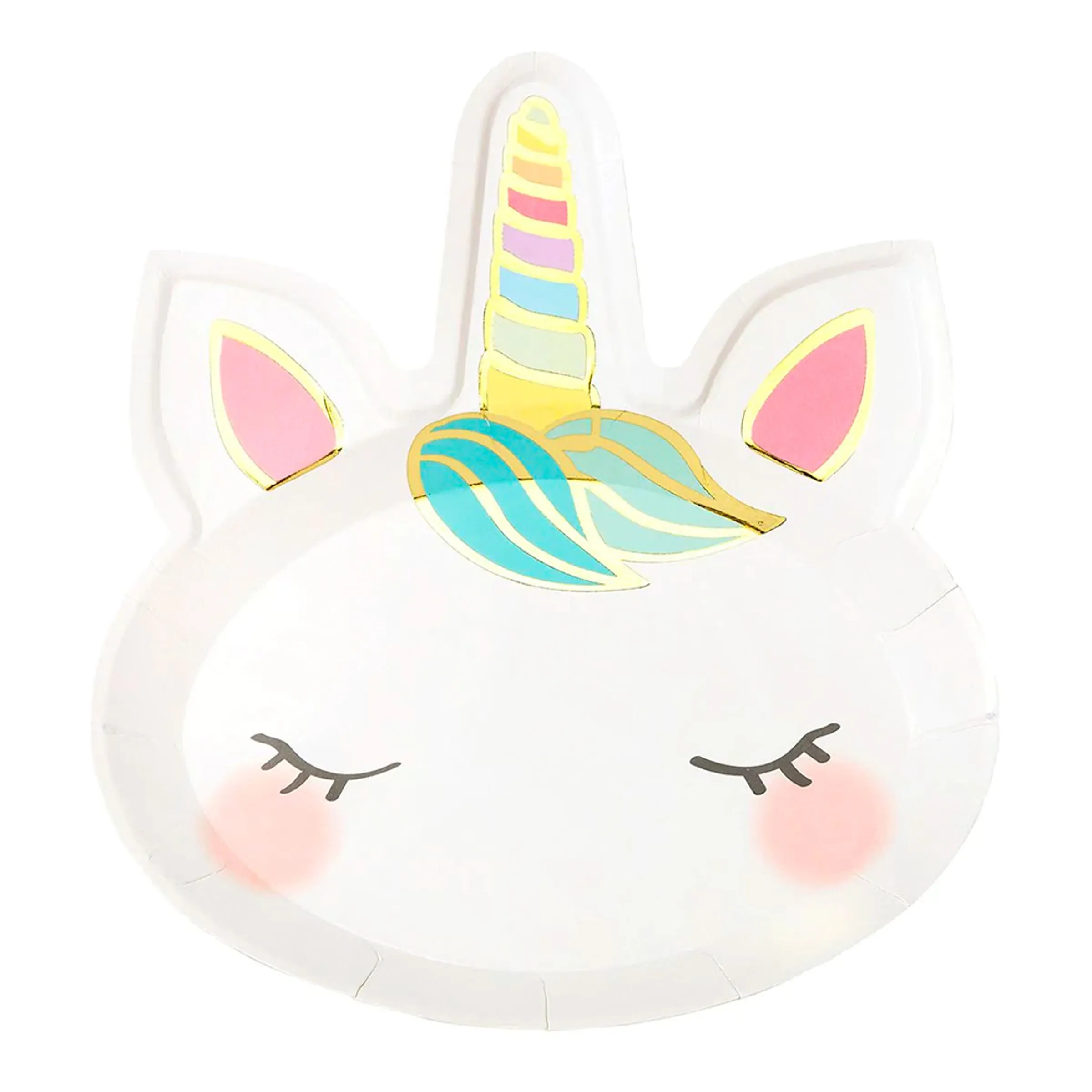 Papperstallrikar Love Unicorns Enhörningshuvud - 8-pack