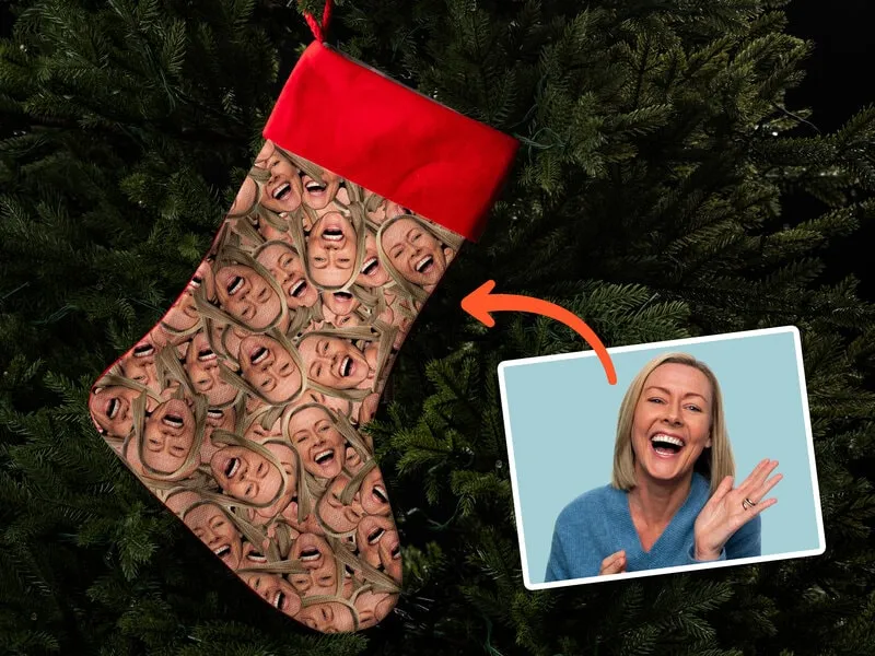 Personlig Julstrumpa med Foto - Multiface