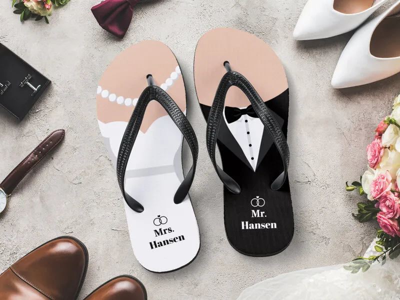 Personliga Flip-flops - Mr. & Mrs.