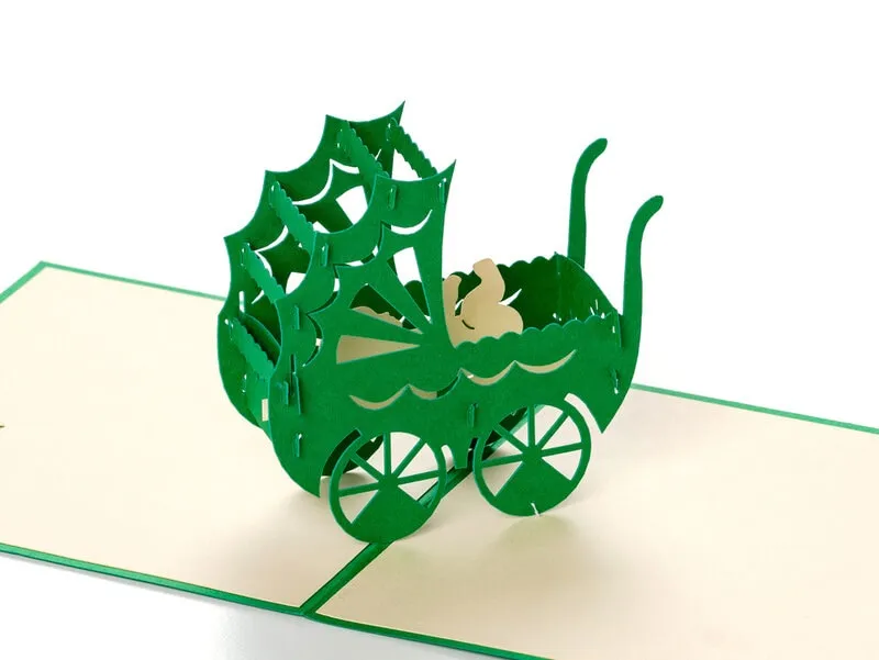 Pop Up-kort - Babykort med Barnvagn