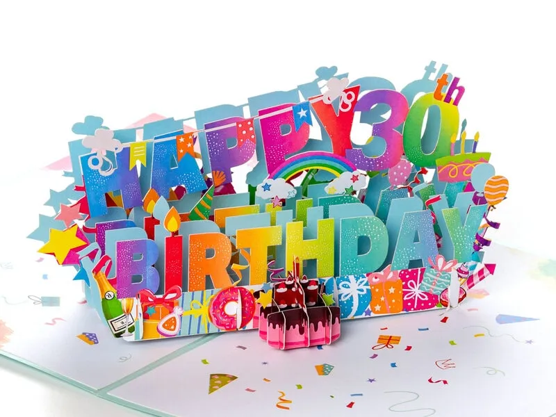 Pop Up-kort - Happy 30th Birthday