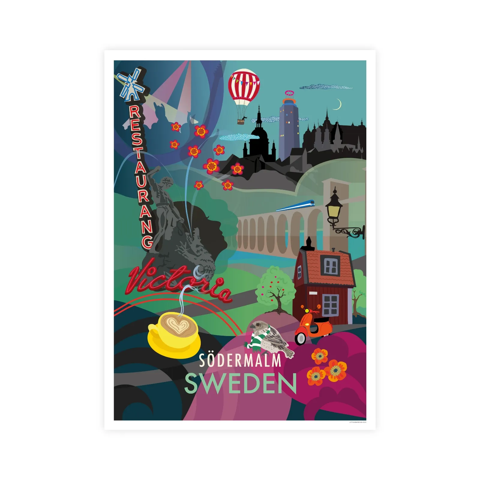 Poster city Södermalm 30x40 cm