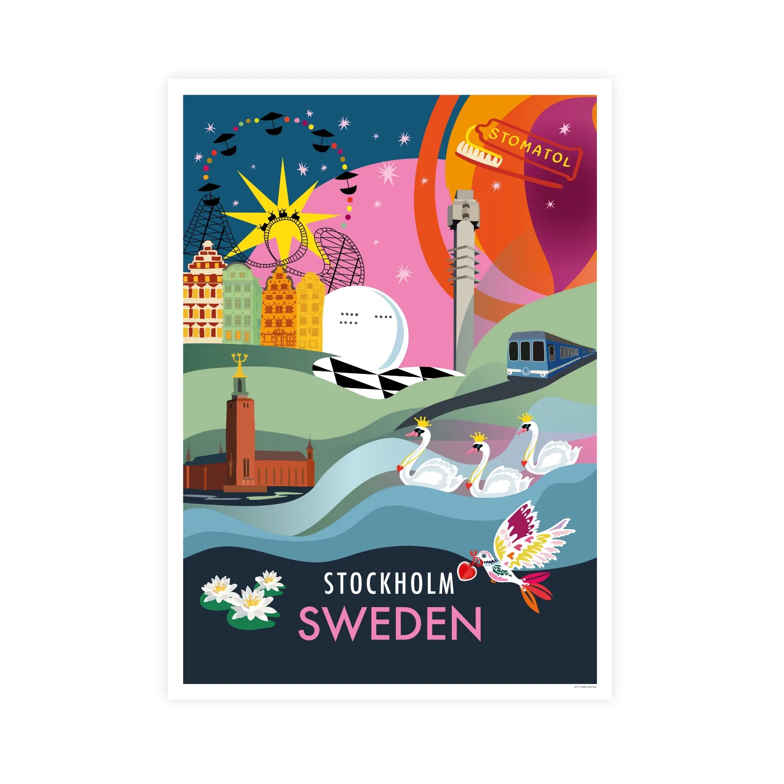Poster city Stockholm 30x40 cm