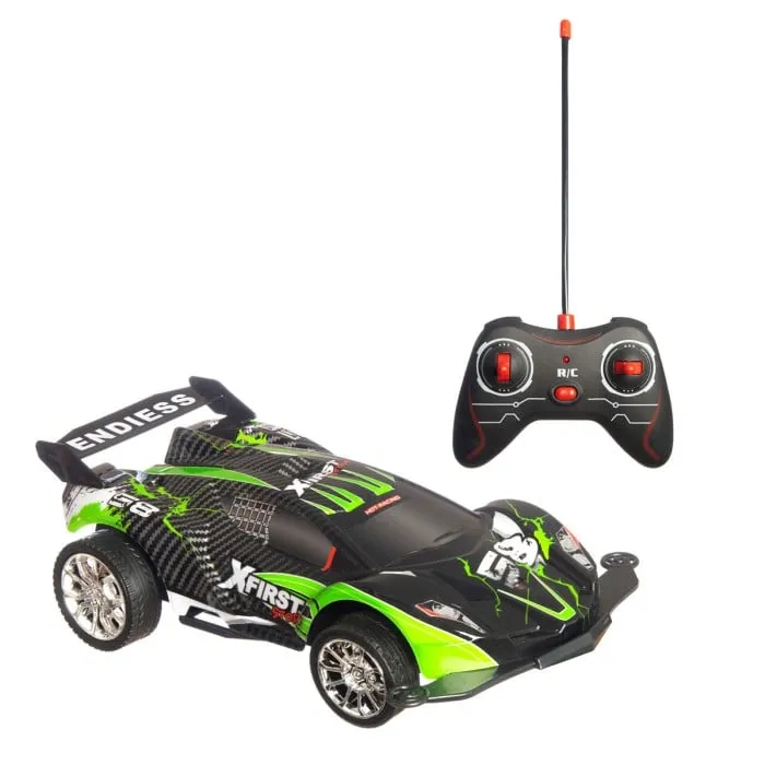Radiostyrd Sportbil med belysning R/C 1:16 (Grön)
