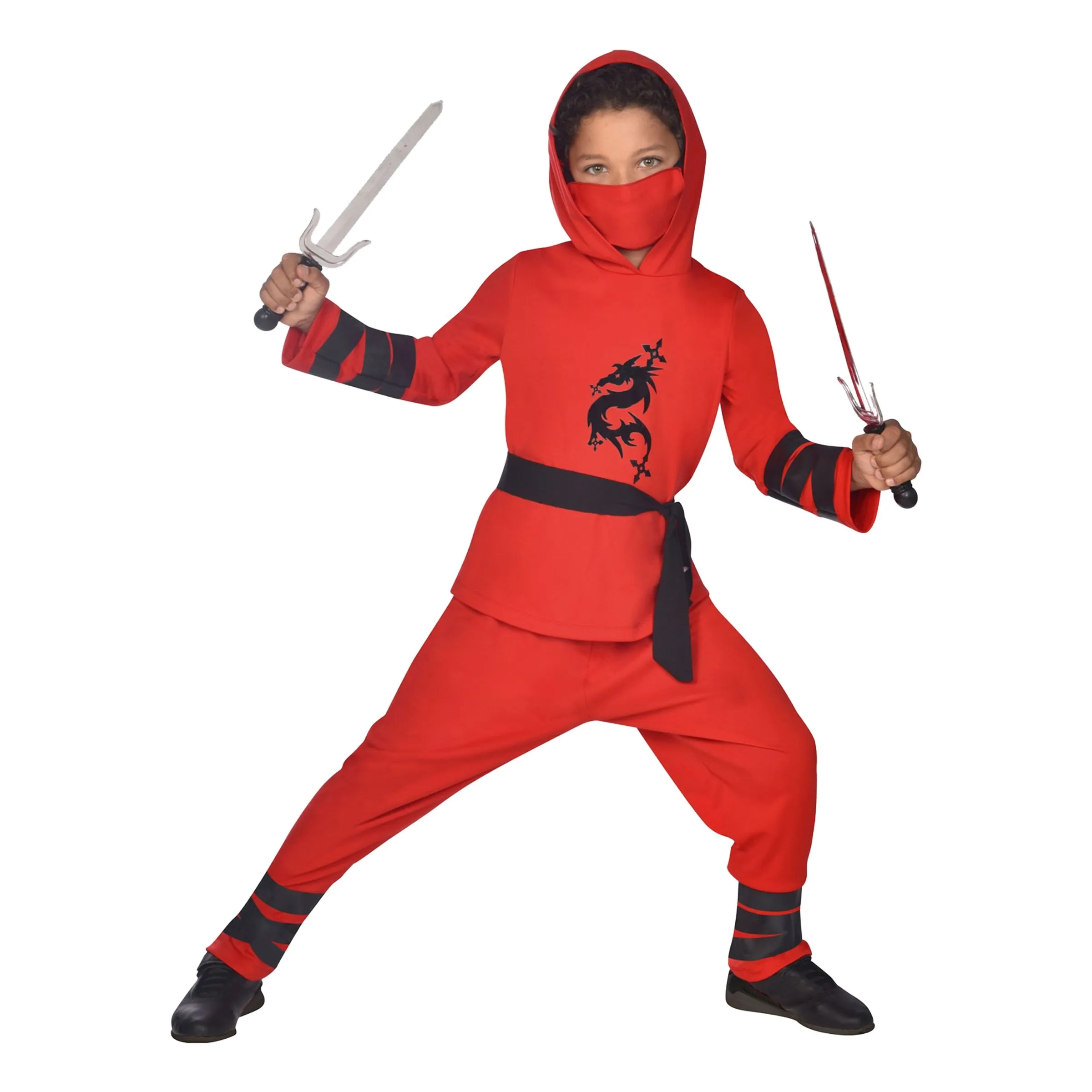 Röd Ninja Barn Maskeraddräkt