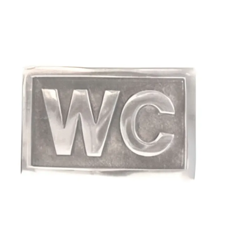 Skylt med ram, WC, Exmez, Sandgjuten aluminium