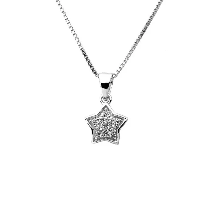 Sweethearts Barnhalsband i silver (Stjärna fylld med stenar