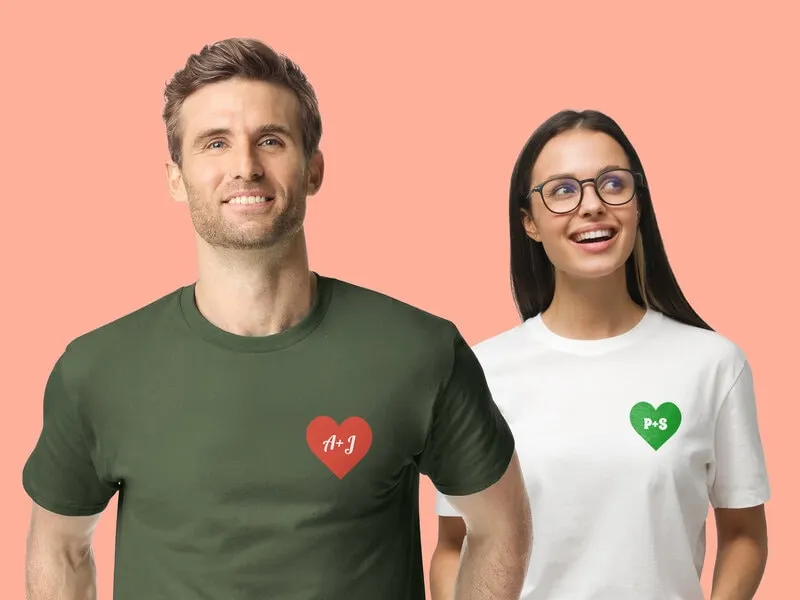 T-shirt med Hjärta & Bokstäver